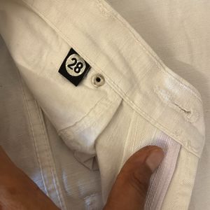 White Denim Shorts For Women