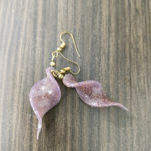 Purple Spiral Earrings