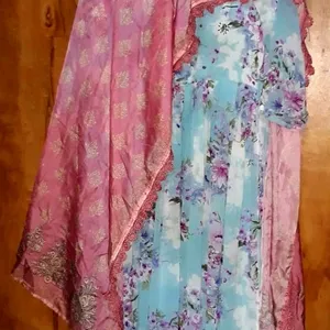 Pakistani Full Length Neyra Cut Dress With Dupatta