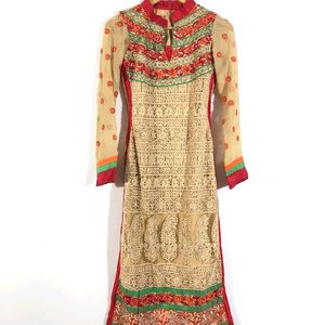 Cream Embroided Kurta For Women ♥️