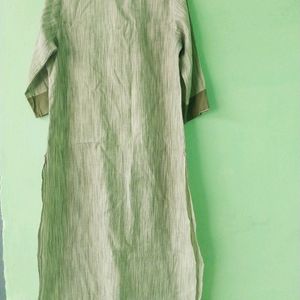 Long Kurti || Quarter Sleeves ||olive Shade