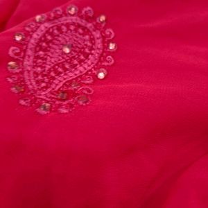 A Pinky Rose Saree