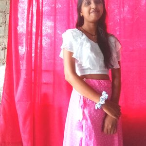 Crop Top With Long Skirt