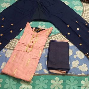 Pink And Nevy Blue Suit Set