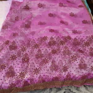 Organza Saree With Printed Design