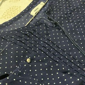 Polka Dots Dark Blue Sheer Top