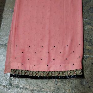 Peach Heavy Partywear Saree