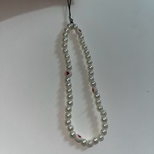 Pearl Heart Phone Charm