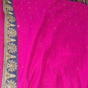 Wedding Party Wear Sequin Heavy Border Saree