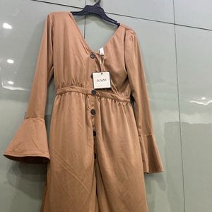 Brown Dress Likra