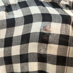 Zara Brand - Black And White Checkered Shirt