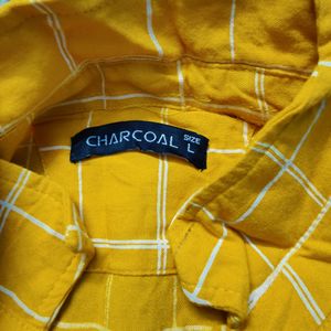 Yellow Cotton Casual Shirt