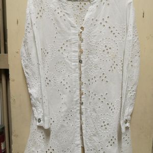 White Flawless Shiffli Top Front Open