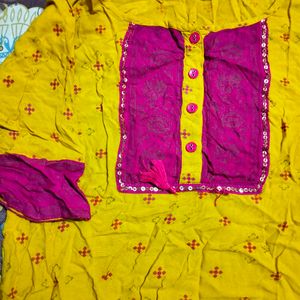 MUSTARD SHORT KURTI