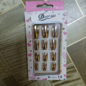 Today Offer!! Fake Nails Gold