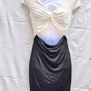 8T. BLACK AND WHITE MINI SEXY BODYCON