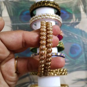 Kundan Bangles - Sale