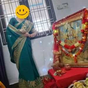 Green Saree With Blouse