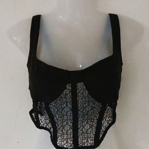 SHEIN BLACK BUSTIER TOP