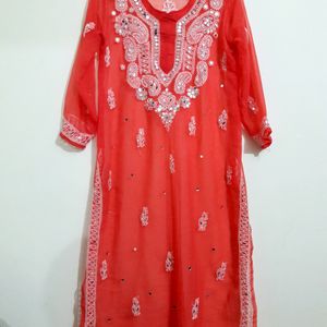 Beautiful Mirror Work Kurti