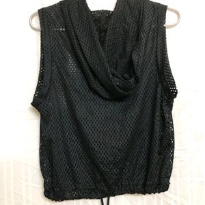 Forever 21 Mesh Unisex Black CropTop