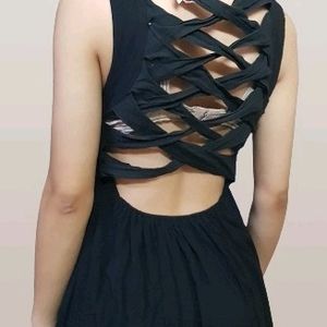 Sexy Backless Black Dress - Nameless