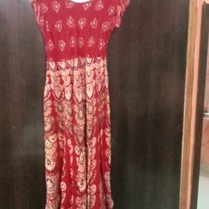 Red Colour Printed Kurti