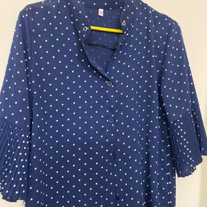 Dark Blue Polka Dots Shirt