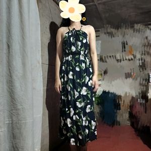 Floral Knot Midi Dress