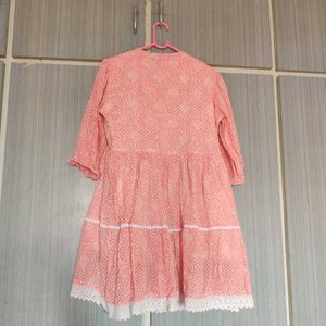 Short Anarkali Chikankari Kurti