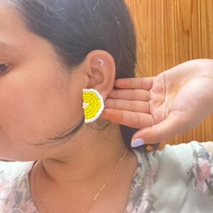 Lemon Handmade Stud Earring