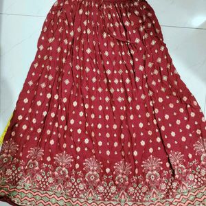 Red Ethnic Skirt