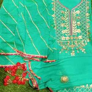 Semi stitched Sharara Suit With Freebies