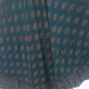 Anarkali Green Long Kurti