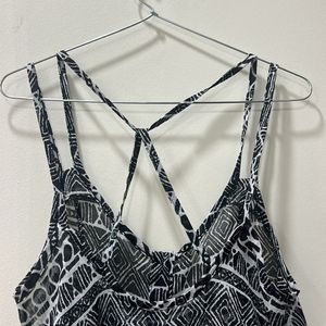 Printed Black Crop Top