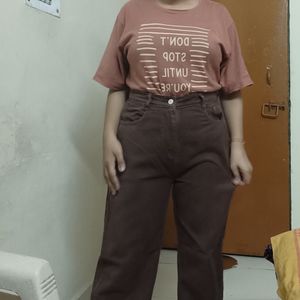 High Waist Brown Jeans