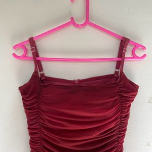 2 Piece Maroon Bodycon Dress