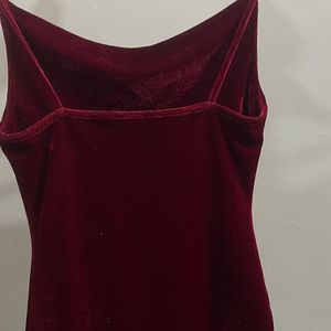 Maroon Velvet Bodycon Mini Dress