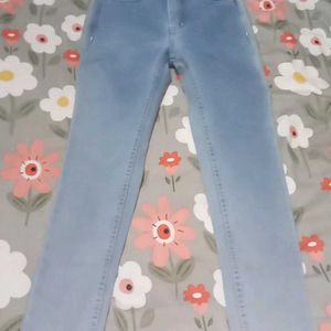 Faded Skyblue Skinny Jeans For Girls