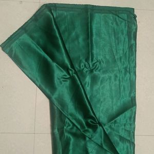 Dark Green Satin Saree Material