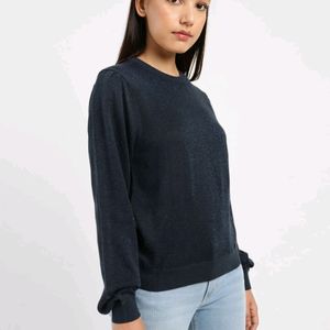 Black Round Neck Top