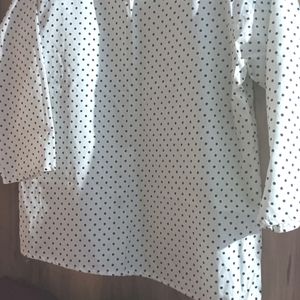 White Polka Dot Top