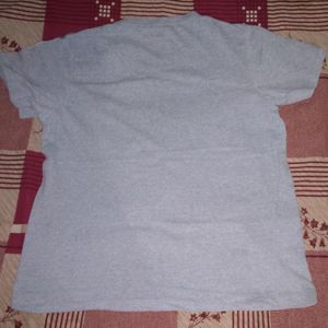 Women Grey Round Neck Casual Tshirt