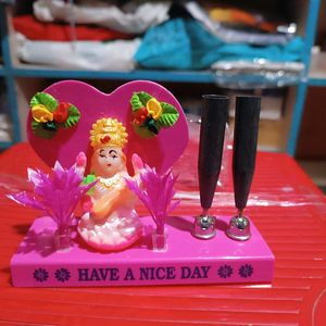 Pen Holder With Saraswati Maa Idol