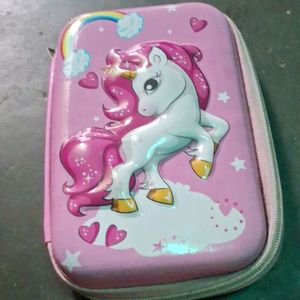 Pink Colour Unicorn Pouch/box For Girls.