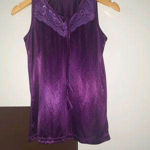 Claura Purple Satin Night Suit