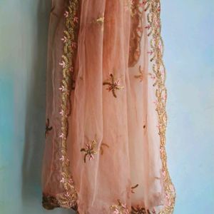 Soft Peach And Gold Lehenga