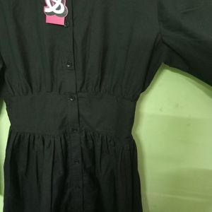 SHIRT SHORT DRESS BLACK