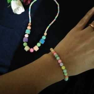 Elastic Handmade necklace And Bracelet