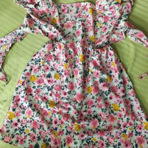 Puff Sleeve Floral Dress